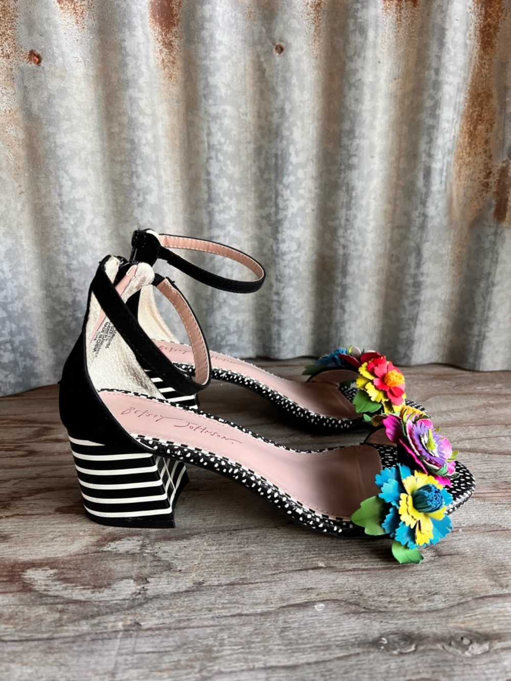 Betsey Johnson Lore Floral Strap Dress Sandals